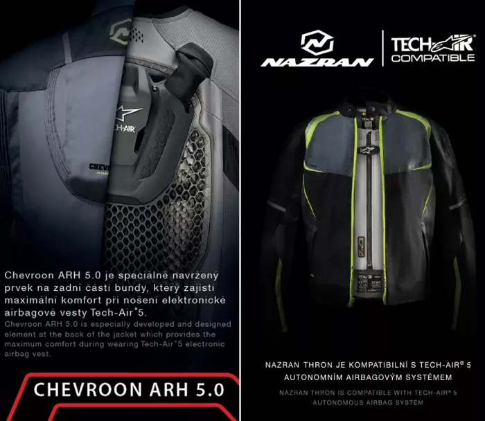 Dámská bunda na moto Nazran Thron Tech Air black/grey/fluo