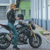 Dámské kevlarové džíny na moto Trilobite Parado slim fit blue level 2