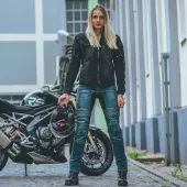 Dámské kevlarové džíny na moto Trilobite Parado slim fit blue level 2