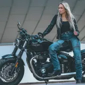 Dámské kevlarové džíny na motorku Trilobite Parado blue vel. 34