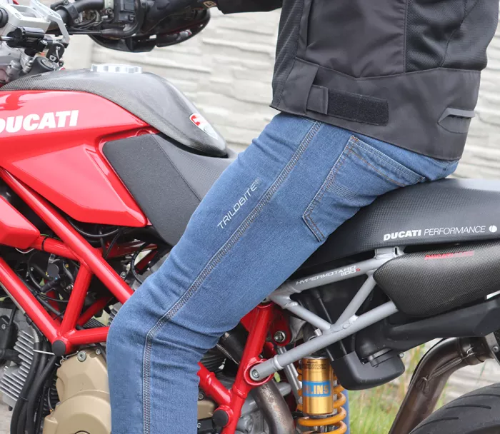 Pánské džíny na moto Trilobite Uptown skinny fit monolayer AAA blue