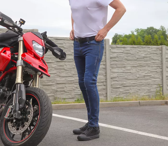 Pánské džíny na moto Trilobite Uptown skinny fit monolayer AAA blue