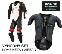 Alpinestars Missile Tech Air kombi black/white/red + airbag Tech-Air RACE