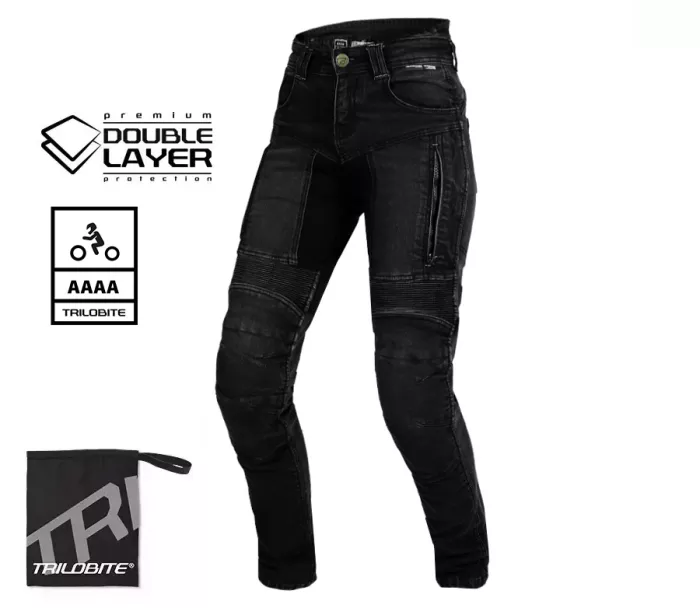 Dámské džíny Trilobite Parado doublelayer AAAA slim fit black level 2