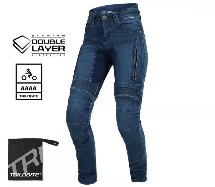 Dámské kalhoty Trilobite Parado doublelayer AAAA slim fit jeans blue level 2 (prodloužené)