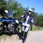 Dámské kalhoty na moto XRC Winkle 2.0 WTP adventure grey/black/blue