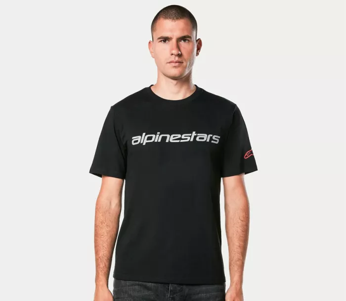 Pánské tričko Alpinestars Linear Wordmark 2.0 CSF black/grey/red