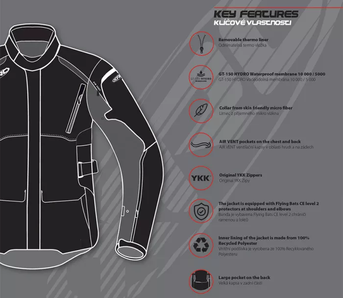 Bunda na motocykl XRC Winkle WTP blk/grey/fluo