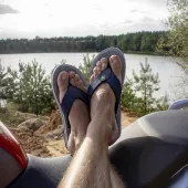 Žabky Trilobite Aftride Flip Flops grey/blue