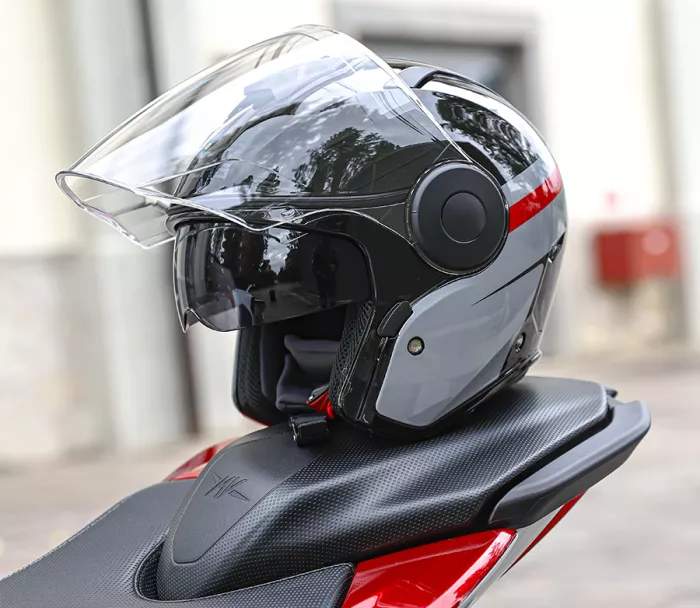 Otevřená helma Caberg Soho Zephyr black/grey/red